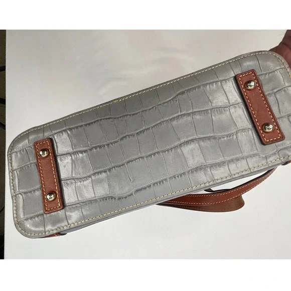 Dooney & Bourke Tote Bag in a Gray Crocodile-Embossed Leather Finish - Picture 6 of 16